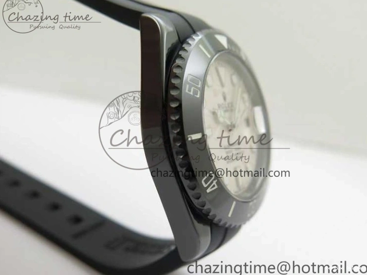 0109 Submariner 40mm Black Ceramic 5GF Best Edition Cream Dial on Black Rubber Strap SA Neat 2470